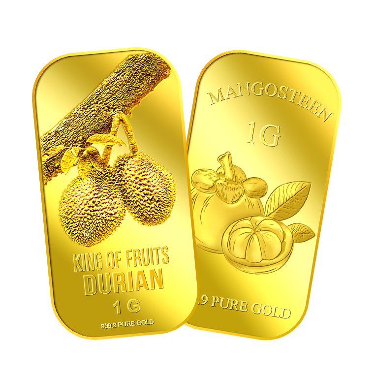1G X 2 Durian (Series 1) and Mangosteen GOLD BAR