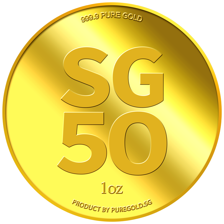 1oz SG 50th Anniversary Gold Medallion (Year 2015)