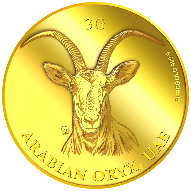 3g Arabian Oryx, UAE Gold Medallion