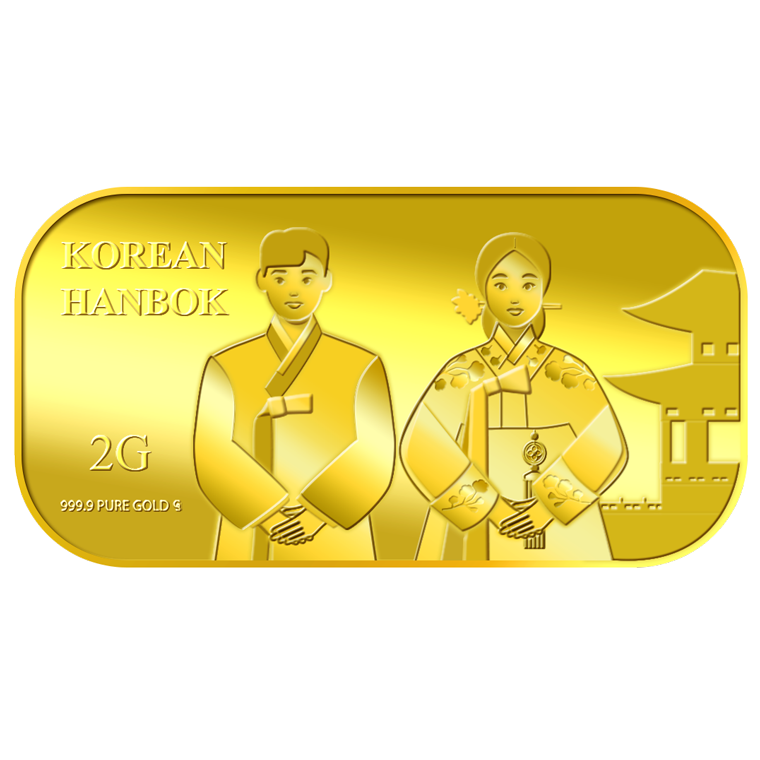 2g Korean Hanbok Gold Bar