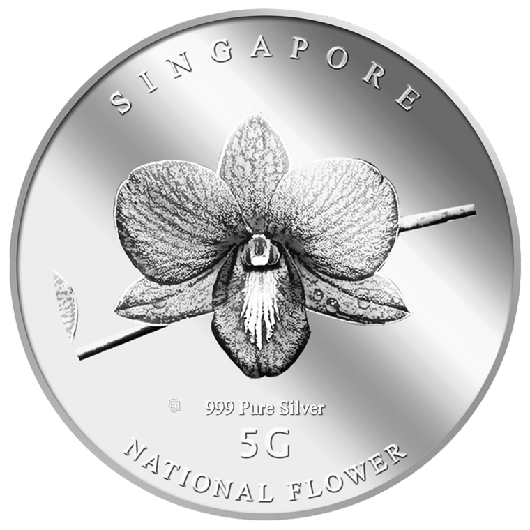 5g SG National Flower Silver Medallion